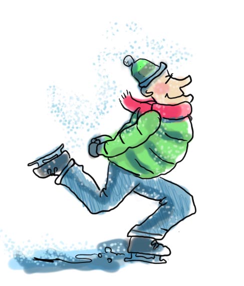 man skating for illustration friday site
